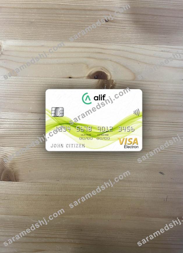Tajikistan Alif Bank visa electron card photolook front